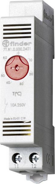 Produktbild: Finder Schaltschrankheizungs-Thermostat 7T.81.0.000.2401 250 V/AC 1 &Ouml;ffner (L x B x H) 88.8 x 17.5 x 47.8 mm 1 St.