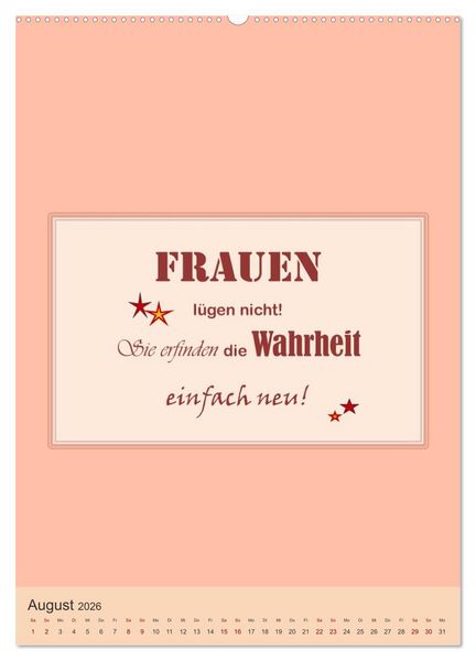 Produktbild: Was Mann &uuml;ber Frau wissen sollte und umgekehrt ... (Wandkalender 2026 DIN A2 hoch), CALVENDO Monatskalender