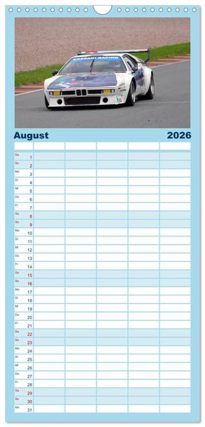 Produktbild: Familienplaner 2026 - Sachsenring Classic mit 5 Spalten (Wandkalender, 21 x 45 cm) CALVENDO