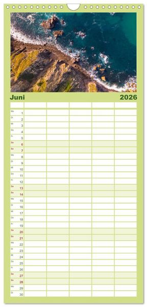 Produktbild: Familienplaner 2026 - Portugal Luftaufnahmen mit 5 Spalten (Wandkalender, 21 x 45 cm) CALVENDO
