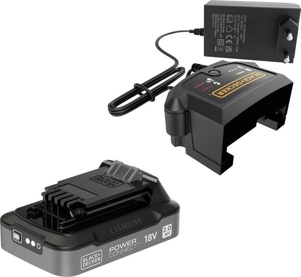 Black & Decker BDL2018S1B-QW Werkzeug-Akku und Ladegerät 18V 2Ah Li-Ion