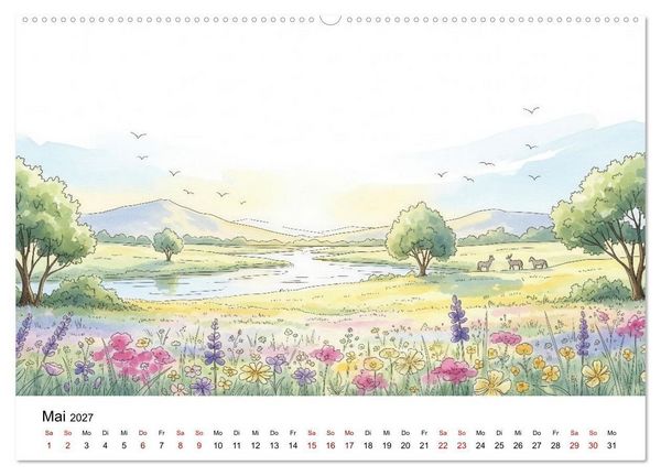Produktbild: Einfach sch&ouml;n - Natur im Wandel der Jahreszeiten (Wandkalender 2027 DIN A2 quer), CALVENDO Monatskalender