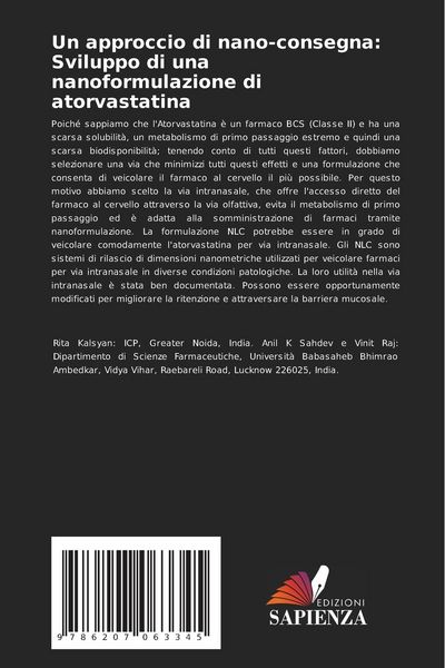 Produktbild: Un approccio di nano-consegna: Sviluppo di una nanoformulazione di atorvastatina