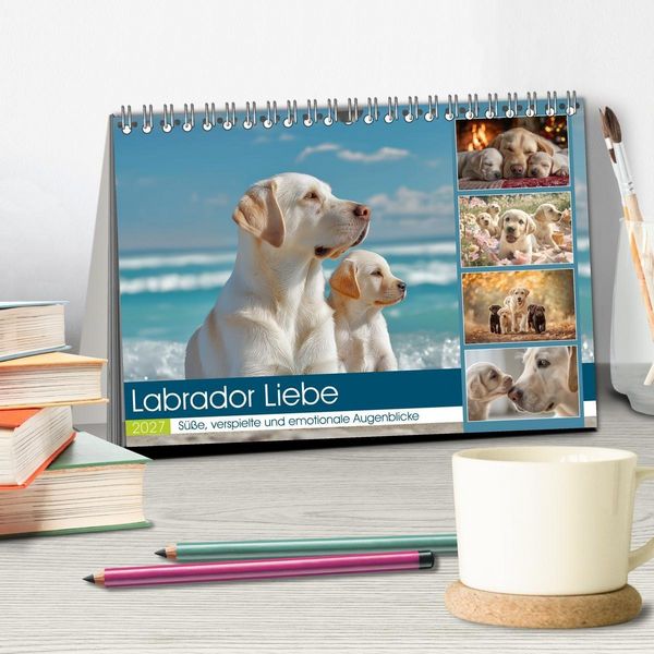 Produktbild: Labrador Liebe (Tischkalender 2027 DIN A5 quer), CALVENDO Monatskalender