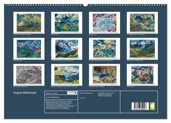 Produktbild: August Babberger (hochwertiger Premium Wandkalender 2027 DIN A2 quer), Kunstdruck in Hochglanz