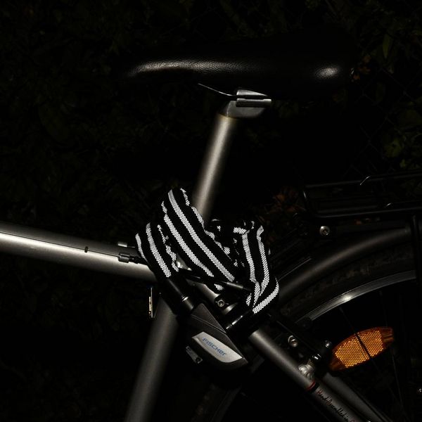Produktbild: FISCHER FAHRRAD Kettenschloss Schwarz reflektierende Ummantelung Schl&uuml;sselschloss