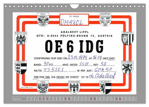 Produktbild: Austria calling - Amateurfunk in &Ouml;sterreich (Wandkalender 2026 DIN A4 quer), CALVENDO Monatskalender