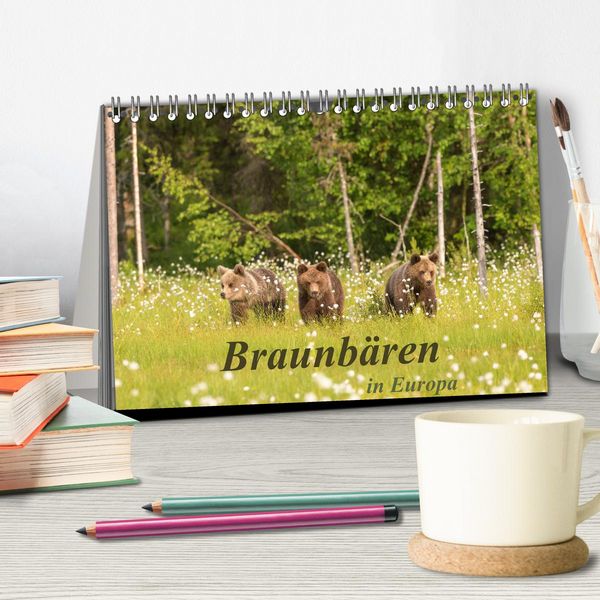 Produktbild: Braunb&auml;ren in Europa (Tischkalender 2026 DIN A5 quer), CALVENDO Monatskalender