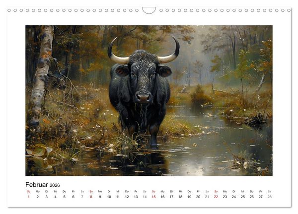 Produktbild: Wilde Rinder (Wandkalender 2026 DIN A3 quer), CALVENDO Monatskalender