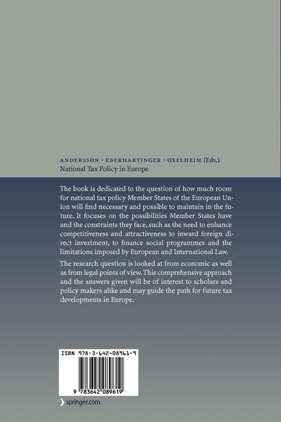 Produktbild: National Tax Policy in Europe
