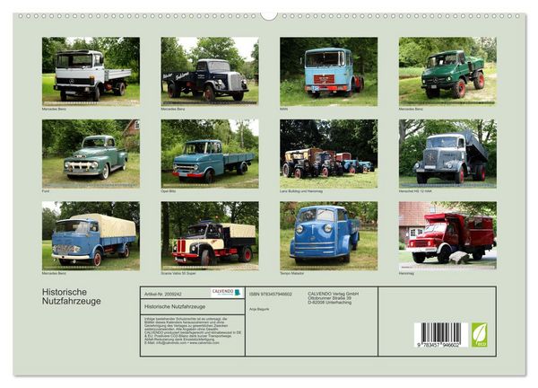 Produktbild: Historische Nutzfahrzeuge (hochwertiger Premium Wandkalender 2026 DIN A2 quer), Kunstdruck in Hochglanz