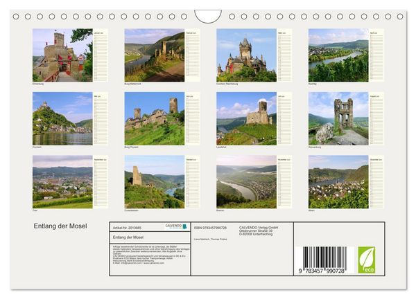 Produktbild: Entlang der Mosel (Wandkalender 2026 DIN A4 quer), CALVENDO Monatskalender