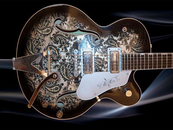 Produktbild: CALVENDO Puzzle Jazz-Style E-Gitarre Black Paisley Relic | 1000 Teile Lege-Gr&ouml;&szlig;e 64x48cm Foto-Puzzle f&uuml;r gl&uuml;ckliche Stunden