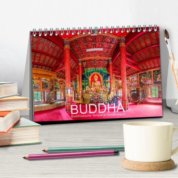 Produktbild: BUDDHA - Buddhistische Tempel in Nordthailand (Tischkalender 2026 DIN A5 quer), CALVENDO Monatskalender