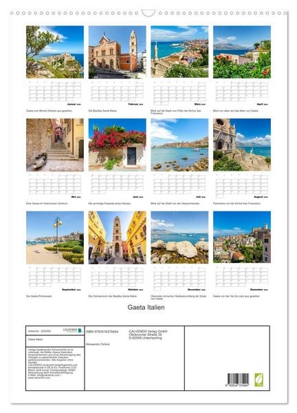 Produktbild: Gaeta Italien (Wandkalender 2026 DIN A2 hoch), CALVENDO Monatskalender
