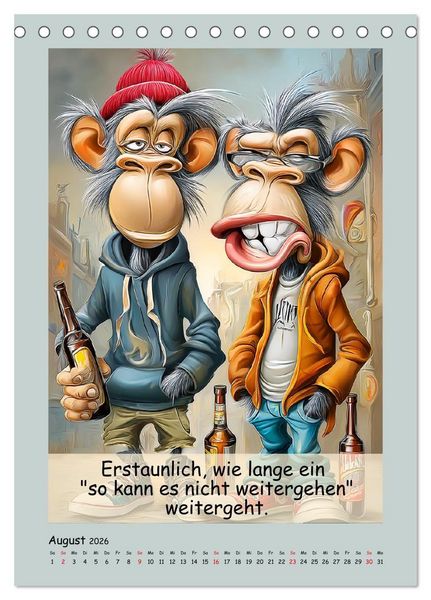 Produktbild: Affengeil. Humor aus dem Gro&szlig;stadtdschungel (Tischkalender 2026 DIN A5 hoch), CALVENDO Monatskalender