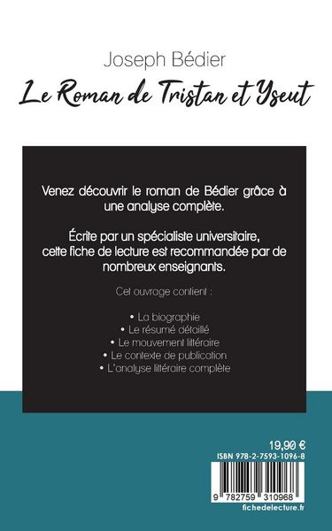 Produktbild: Le Roman de Tristan et Iseut de Joseph B&eacute;dier (fiche de lecture et analyse compl&egrave;te de l'oeuvre)