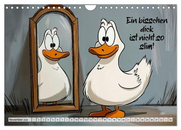 Produktbild: Gans coole Spr&uuml;che (Wandkalender 2026 DIN A4 quer), CALVENDO Monatskalender