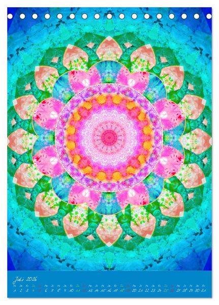 Produktbild: Bl&uuml;hende Mandalas (Tischkalender 2026 DIN A5 hoch), CALVENDO Monatskalender