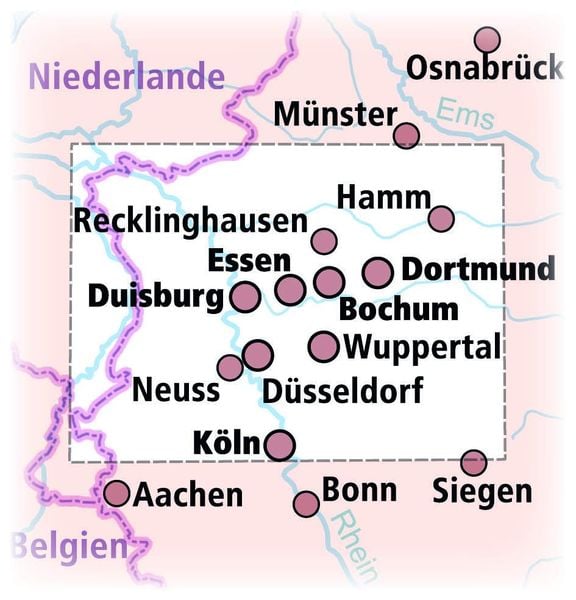 Produktbild: Publicpress Motorradkarte Bergisches Land, Ruhrgebiet, Niederrhein 1:200.000