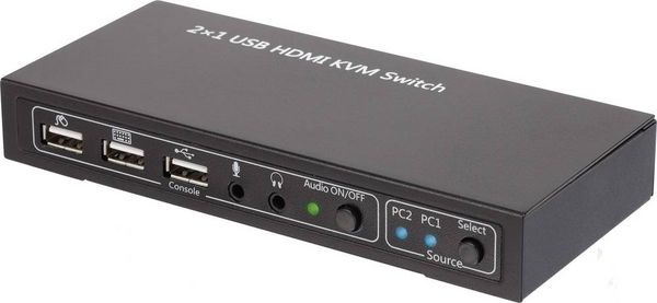 Produktbild: SpeaKa Professional 2 Port KVM-Umschalter HDMI USB 1920 x 1080 Pixel, 3840 x 2160 Pixel