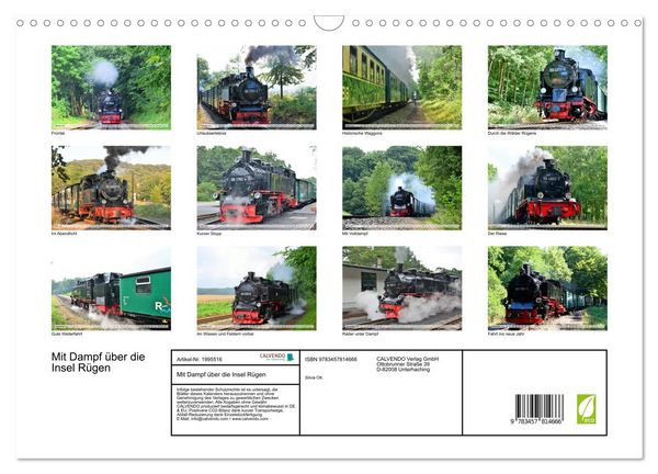 Produktbild: Mit Dampf &uuml;ber die Insel R&uuml;gen (Wandkalender 2026 DIN A3 quer), CALVENDO Monatskalender