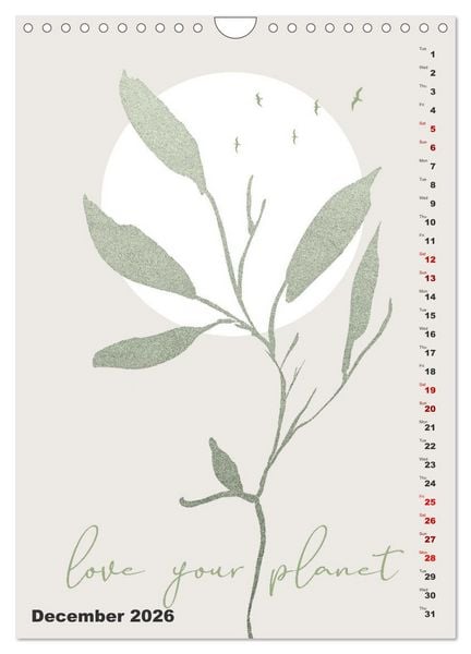 Produktbild: Love your planet (Wall Calendar 2026 DIN A4 portrait), CALVENDO 12 Month Wall Calendar
