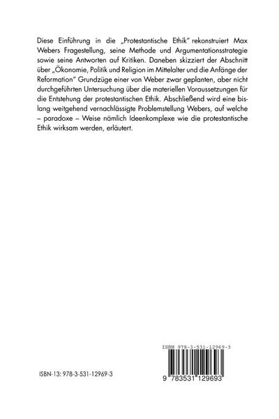 Produktbild: Einf&uuml;hrung in die &bdquo;Protestantische Ethik&ldquo; Max Webers