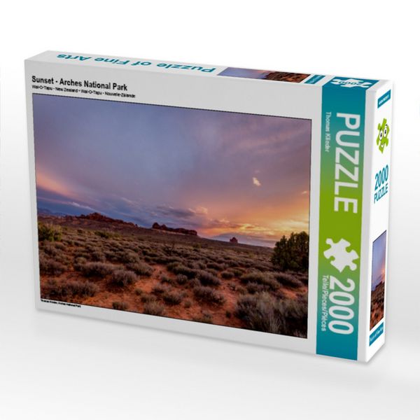 CALVENDO Puzzle Sunset - Arches National Park | 2000 Teile Lege-Größe 90x67cm Foto-Puzzle für glückliche Stunden
