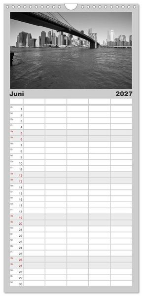 Produktbild: Familienplaner 2027 - New York &ndash; The Big Apple mit 5 Spalten (Wandkalender, 21 x 45 cm) CALVENDO