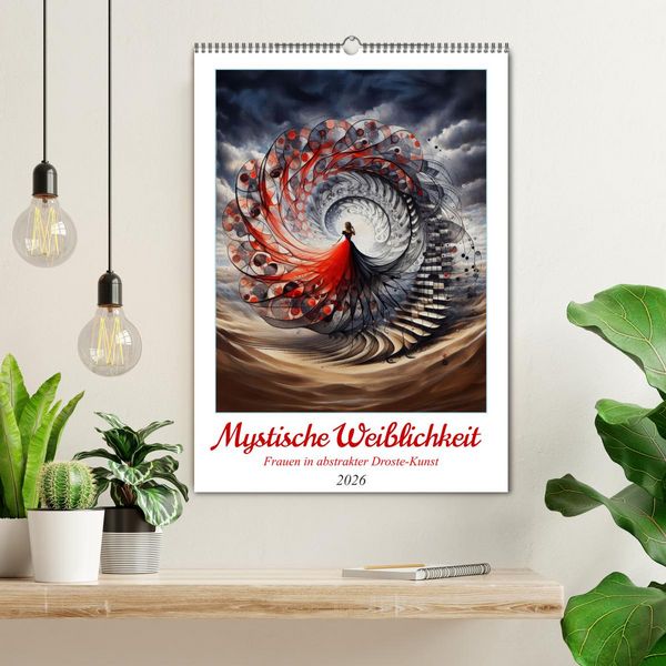 Produktbild: Mystische Weiblichkeit - Frauen in abstrakter Droste-Kunst (Wandkalender 2026 DIN A2 hoch), CALVENDO Monatskalender