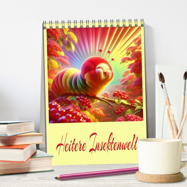 Produktbild: Heitere Insektenwelt (Tischkalender 2026 DIN A5 hoch), CALVENDO Monatskalender