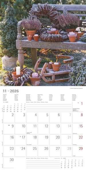 Produktbild: Gartendekor 2026 - Broschürenkalender 30x30 cm (30x60 geöffnet) - Kalender mit Platz für Notizen - Garten - Bildkalender - Gartenkalender