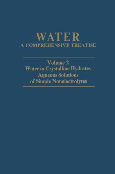 Produktbild: Water in Crystalline Hydrates Aqueous Solutions of Simple Nonelectrolytes