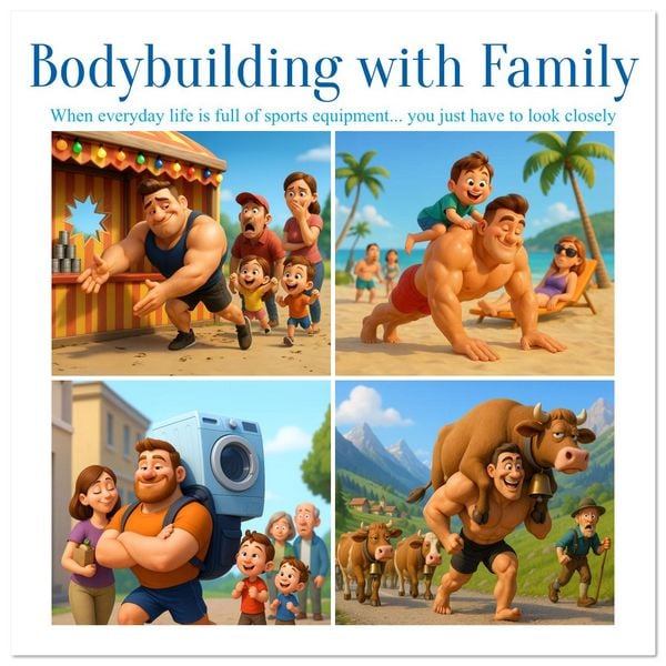Produktbild: Bodybuilding with Family (Wall Calendar 2026 12 &times; 12 Inch) CALVENDO 12 Month Wall Calendar