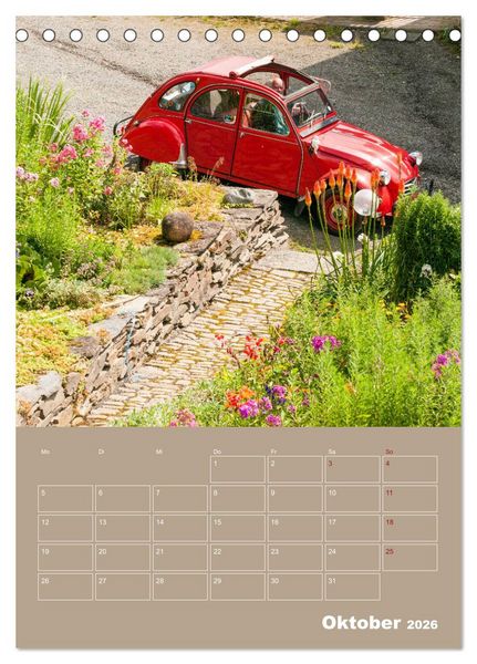 Produktbild: Citro&euml;n 2 CV &ndash; Flower Power (Tischkalender 2026 DIN A5 hoch), CALVENDO Monatskalender