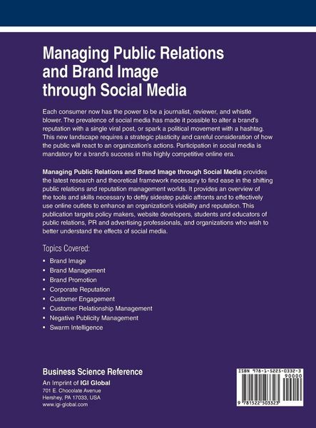 Produktbild: Managing Public Relations and Brand Image through Social Media