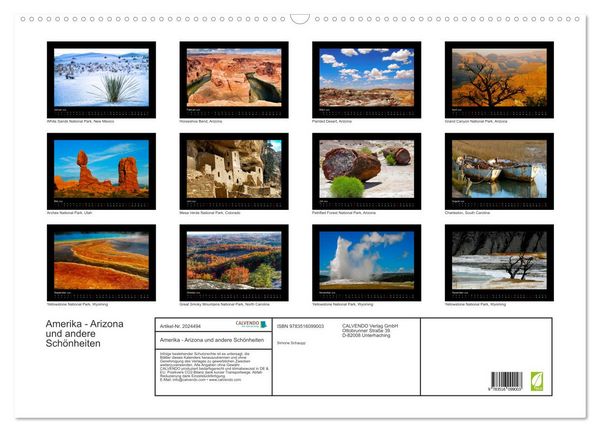 Produktbild: Amerika - Arizona und andere Sch&ouml;nheiten (Wandkalender 2026 DIN A2 quer), CALVENDO Monatskalender