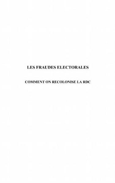 Produktbild: Fraudes electorales Les:Comment recolRDC