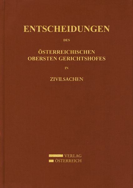 Produktbild: Entscheidungen des &Ouml;sterreichischen Gerichtshofes in Zivilsachen