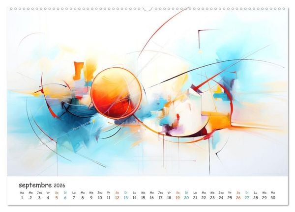 Produktbild: L'art abstrait en mouvement (Calendrier mural 2026 DIN A2 vertical) calendrier de bureau