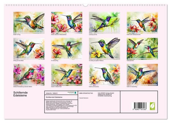 Produktbild: Schillernde Edelsteine (hochwertiger Premium Wandkalender 2026 DIN A2 quer), Kunstdruck in Hochglanz