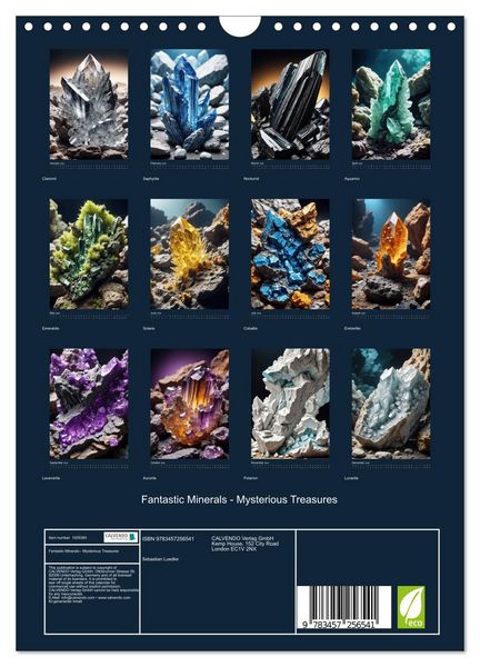 Produktbild: Fantastic Minerals - Mysterious Treasures (Wall Calendar 2026 DIN A4 portrait), CALVENDO 12 Month Wall Calendar