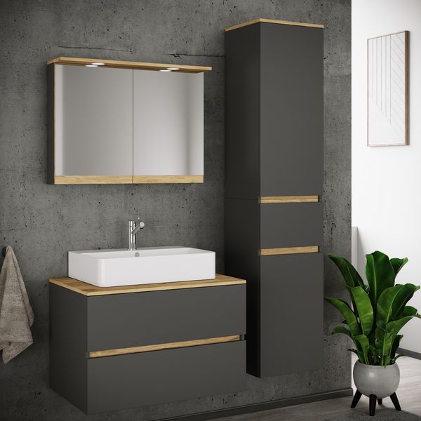 Produktbild: 4 tlg. Badm&ouml;bel-Set mit Waschbecken Cosila-A 80 cm