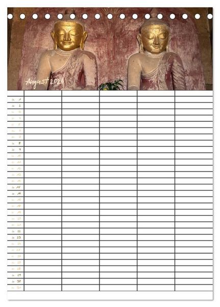 Produktbild: Goldenes Myanmar - Familienkalender 2026 (Tischkalender 2026 DIN A5 hoch), CALVENDO Monatskalender