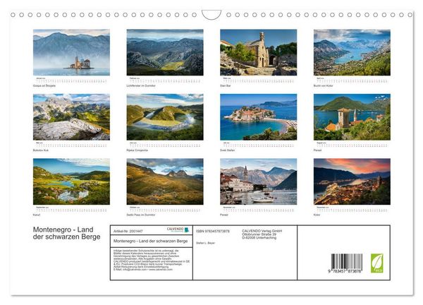 Produktbild: Montenegro - Land der schwarzen Berge (Wandkalender 2026 DIN A3 quer), CALVENDO Monatskalender