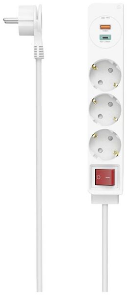 Produktbild: Hama 00223185 Steckdosenleiste mit Schalter Wei&szlig; Schutzkontakt 1 St.