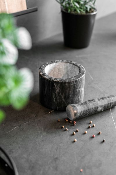 Produktbild: M&ouml;rser Marmor, mit passendem St&ouml;&szlig;el