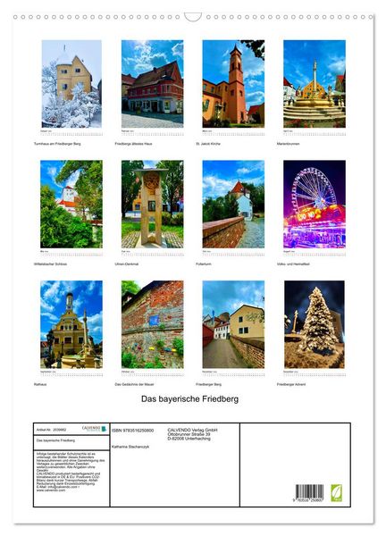 Produktbild: Das bayerische Friedberg (Wandkalender 2026 DIN A2 hoch), CALVENDO Monatskalender