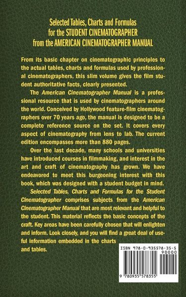 Produktbild: Selected Tables, Charts and Formulas for the Student Cinematographer from the American Cinematographer Manual Second Edition